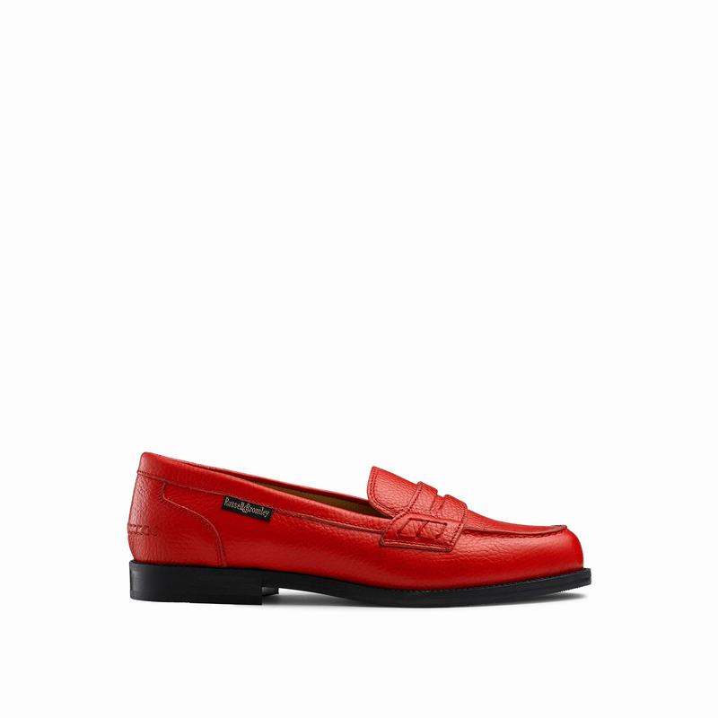 Russell & Bromley Sixpence Penny Loafers Women's Red [QAG7344QB]